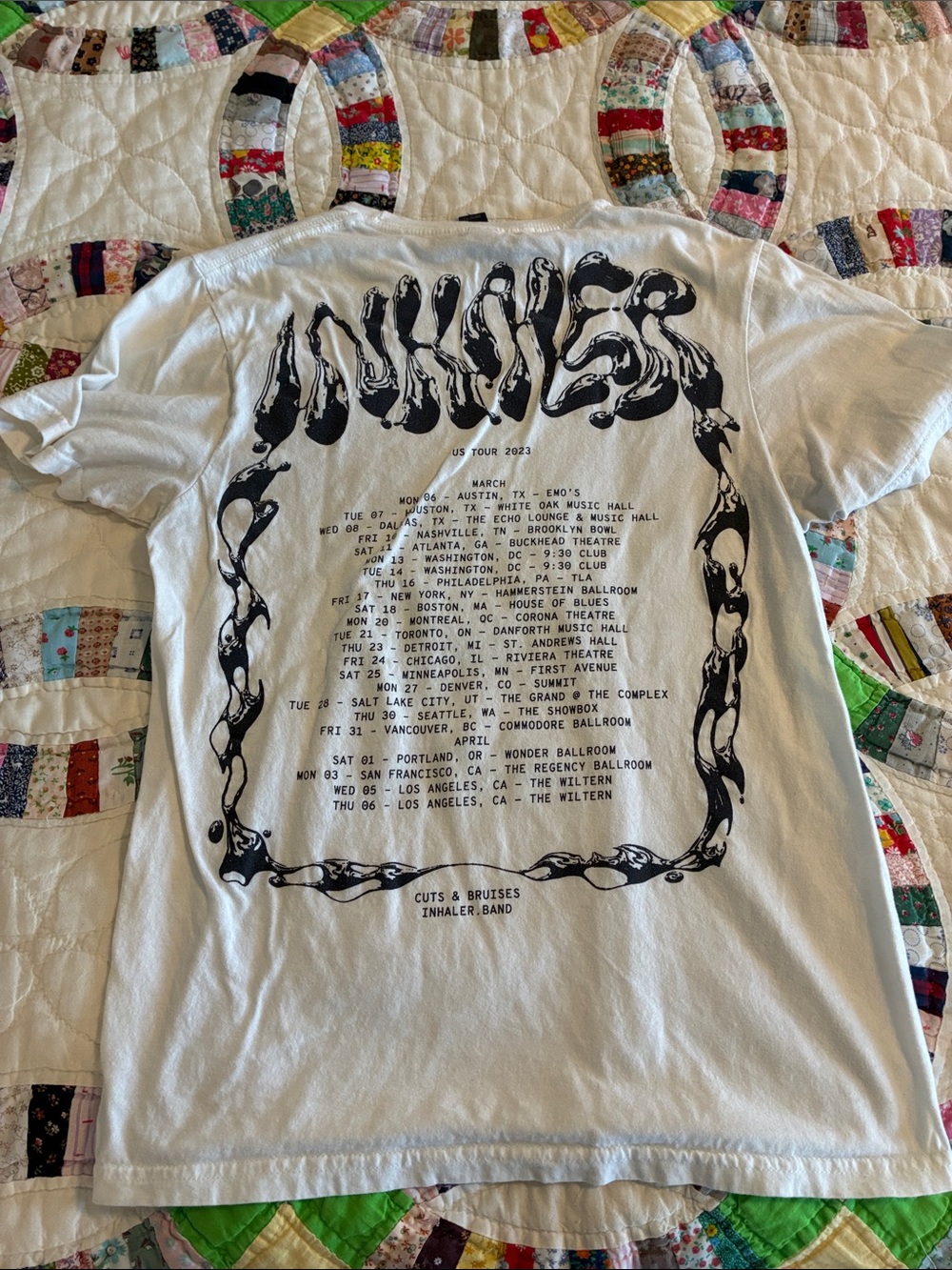 Inhaler concert White Graphic Band T-Shirt small cotton grunge indie - Picture 2 of 5